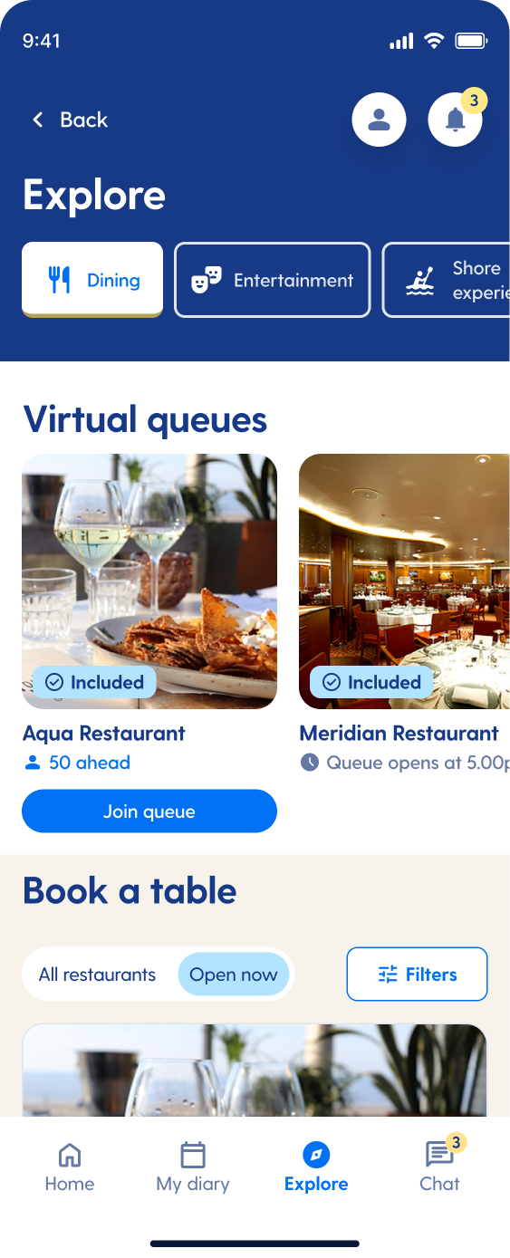 Discover: dining, spa, entertainment, shore excursions