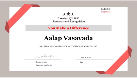 Award certificate
